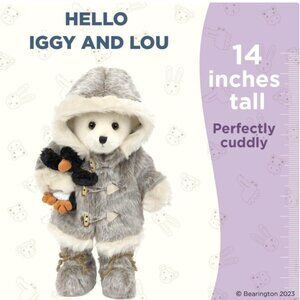 Bearington Collection Christmas Teddy Bear Eskimo Iggy & Lou the Penguin
